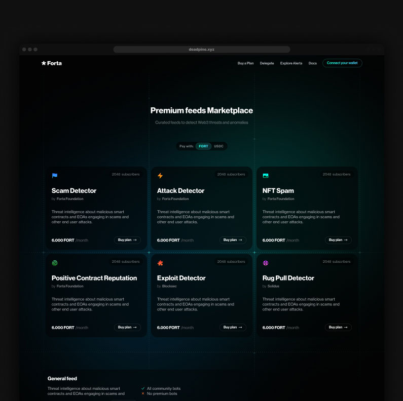Forta marketplace website